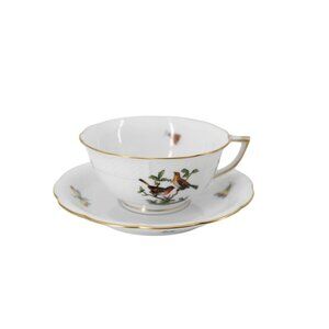 Herend Rothchild Bird Footed Cup Saucer NEVER USED 94162